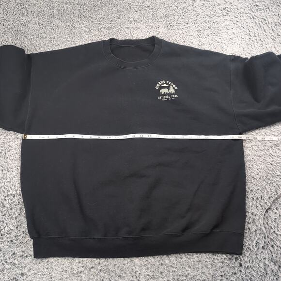 Grand Teton National Park Sweater Adult 2XL XXL Black Destination Wyoming Crew - Picture 2 of 5